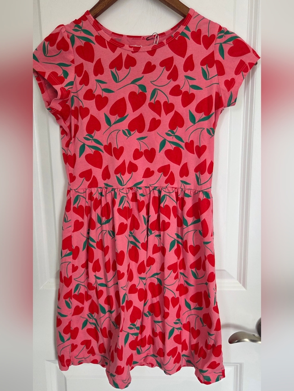 Pink & Red Heart-Print Kids Dress